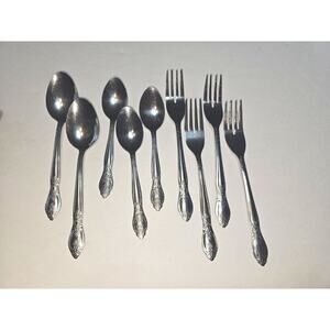 Vintage Kurman Stainless Steel Flatware 8 Piece Forks & Spoons